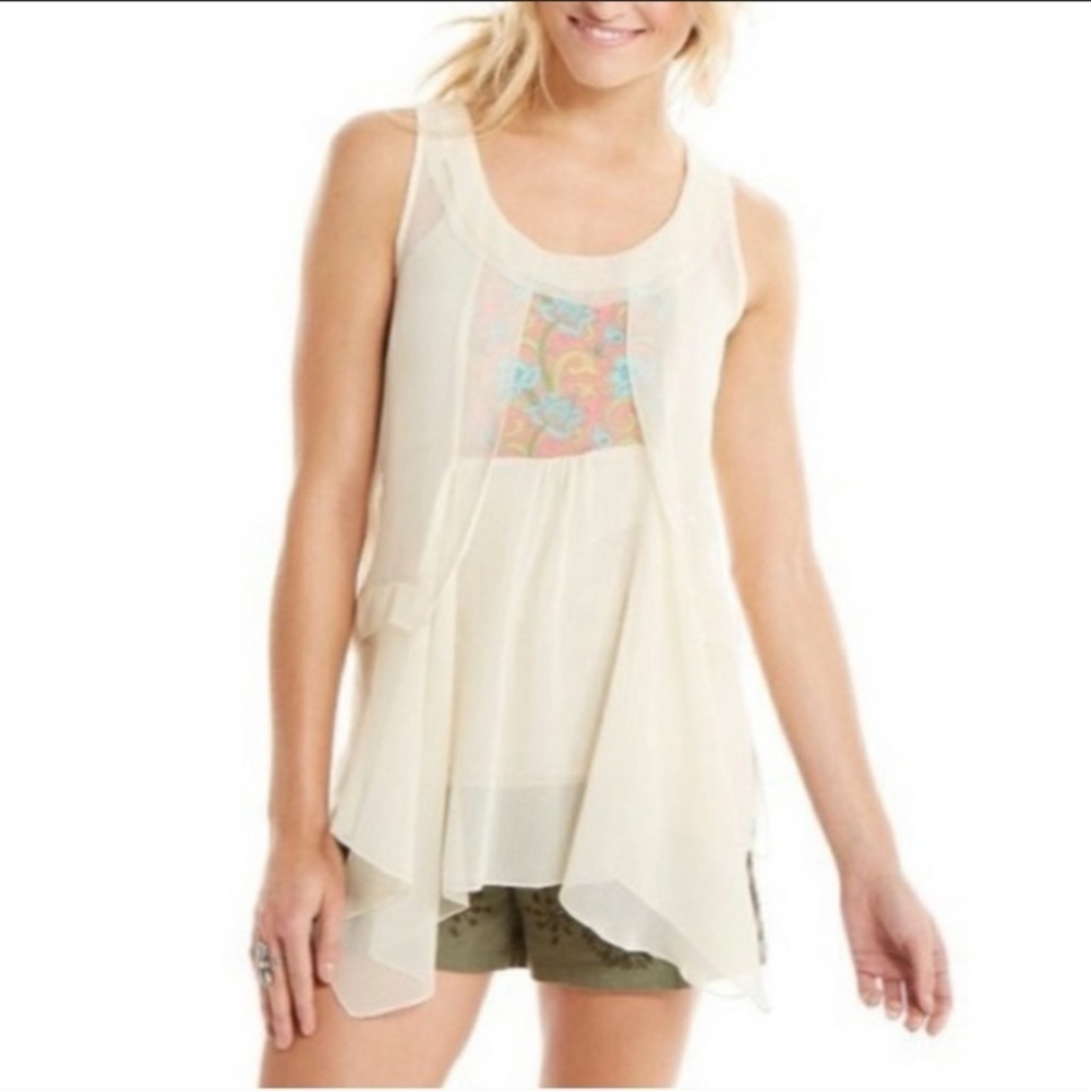 Matilda Jane Palisades Sheer SleevelessTunic Top M